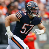 Jack Sanborn Signed Chicago Bears Blue Jersey (Beckett) Ex-Wisconsin Linebacker