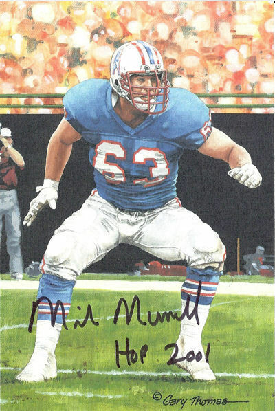 Mike Munchak Autographed Houston Oilers Goal Line Art Card Black HOF 12521