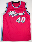 Udonis Haslem Signed Heat Miami Vice Pink Jersey (Beckett) 3xNBA World Champion