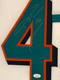 FRAMED MIAMI DOLPHINS ZACH THOMAS AUTOGRAPHED SIGNED JERSEY JSA COA