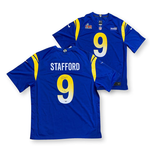 Matthew Stafford Autographed Rams Super Bowl LVI 56 CHAMPS Nike Jersey Fanatics