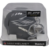Devonta Smith Signed Philadelphia Eagles Slate Mini Helmet FAN 44938