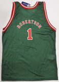 Bucks Oscar Robertson Autographed Green Champion Jersey Beckett QR #BS30057