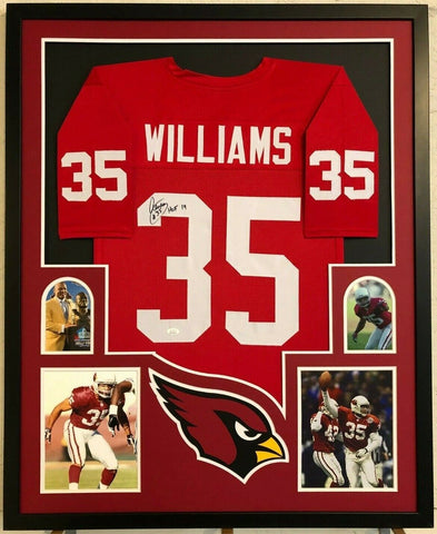 FRAMED ARIZONA CARDINALS AENEAS WILLIAMS AUTOGRAPHED SIGNED JERSEY JSA COA