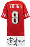 Steve Young (49ers) Signed Red Throwback Custom Football Jersey - (SCHWARTZ COA)