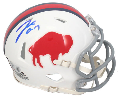 Josh Allen Autographed Throwback Buffalo Bills Mini Speed Helmet Beckett