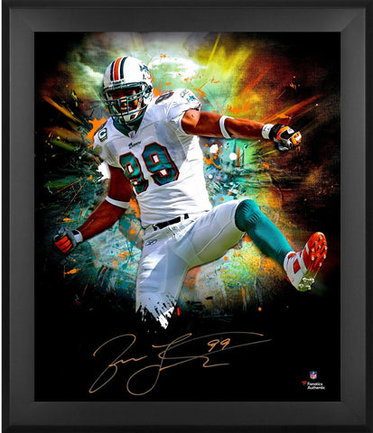 Jason Taylor Miami Dolphins Framed Autographed 20'' x 24'' In Focus Photograph
