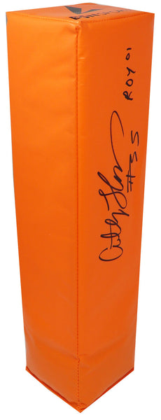 Anthony Thomas (CHICAGO BEARS) Signed Orange Endzone Pylon w/ROY (SCHWARTZ COA)
