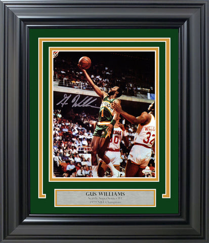 GUS WILLIAMS AUTOGRAPHED FRAMED 8X10 PHOTO SEATTLE SUPERSONICS MCS HOLO 209422