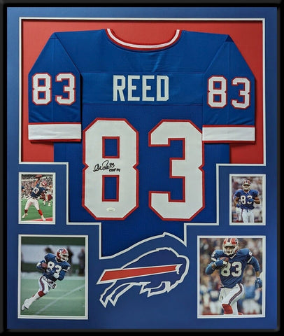 FRAMED BUFFALO BILLS ANDRE REED AUTOGRAPHED SIGNED INSCRIBED JERSEY JSA COA