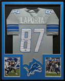 FRAMED DETROIT LIONS SAM LAPORTA AUTOGRAPHED SIGNED JERSEY BECKETT HOLOGRAM