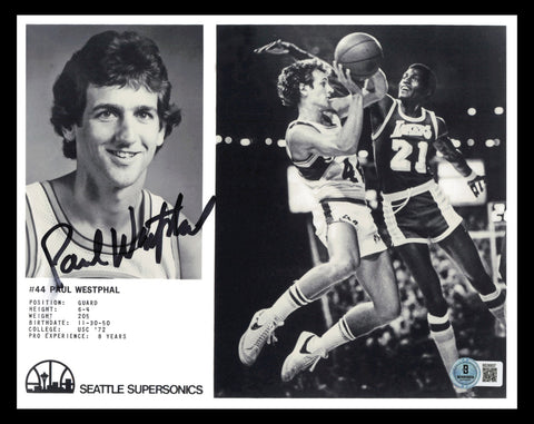 Paul Westphal Autographed 8x10 Photo Seattle Supersonics Beckett BAS QR #BS36837