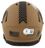 Raiders Warren Sapp "HOF 13" Signed Salute To Service II Speed Mini Helmet BAS W