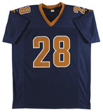 Marshall Faulk Authentic Signed Navy Blue Pro Style Jersey BAS Witnessed