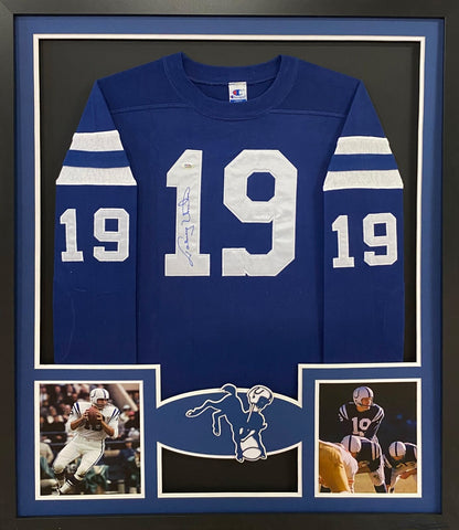 Johnny Unitas Autographed Signed Framed Baltimore Colts Jersey PSA/DNA