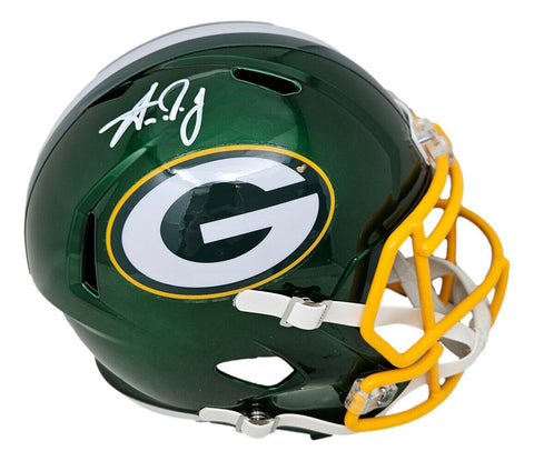 Aaron Jones Signed Green Bay Packers Full Size Flash Replica Speed Helmet BAS