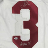 FRAMED Autographed/Signed CARSON PALMER Heisman 02 USC White Jersey Beckett COA