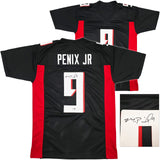 FALCONS MICHAEL PENIX JR. AUTOGRAPHED SIGNED BLACK JERSEY BECKETT WITNESS 242573