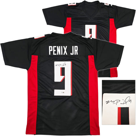 FALCONS MICHAEL PENIX JR. AUTOGRAPHED SIGNED BLACK JERSEY BECKETT WITNESS 242573