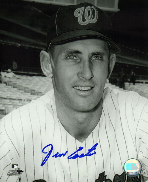 Jim Coates Signed Senators B&W Closeup Pose 8x10 Photo - (SCHWARTZ COA)