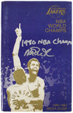 Lakers Magic Johnson "1980 NBA Champs" Signed 1980-81 NBA WC Media Guide BAS Wit