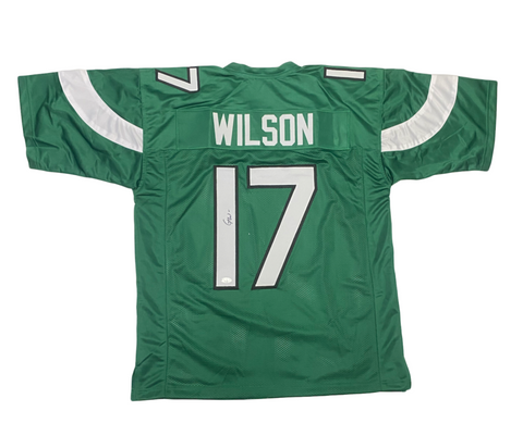 Garrett Wilson of the New York Jets Autographed #17 Green Custom Jersey JSA