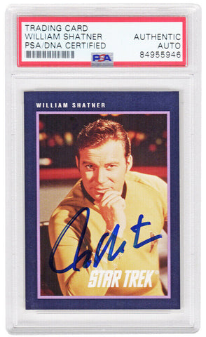 William Shatner Signed 1991 Star Trek Impel Trading Card #363 - (PSA Slabbed)