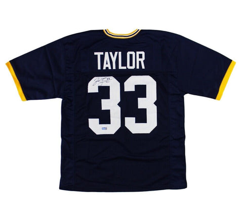 Jason Taylor Signed Akron Custom Blue Jersey