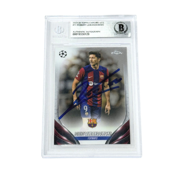 Robert Lewandowski Signed 2023-24 Topps Chrome UCC #11 - BGS Authentic