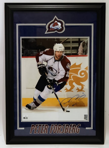 Peter Forsberg Autographed & Inscribed 16x20 Framed Photo - Avalanche | JSA COA
