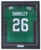 Saquon Barkley Philadelphia Signed Framed Kelly Green Football Jersey PSA/DNA