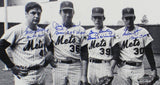 Seaver, Gentry, Koosman & Ryan Signed New York Mets Framed 16x20 B&W Photo -Insc