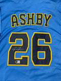 AARON ASHBY Signed Custom Replica Brewers Alternate Jersey AUTO - BAS