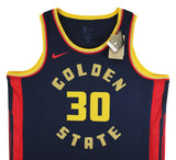 Warriors Stephen Curry Signed Navy Blue Nike 2024 City Swingman Jersey BAS