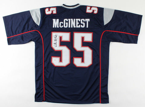 Willie McGinest Signed Patriots Jersey (Beckett COA) 3xSuper Bowl Champion L.B.