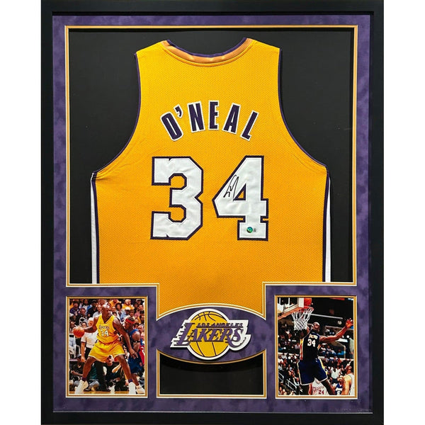 Shaquille O'Neal Autographed Signed Framed Lakers LA Shaq Jersey BECKETT