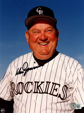 Don Zimmer Autographed/Signed Colorado Rockies 8x10 Photo BAS 50398