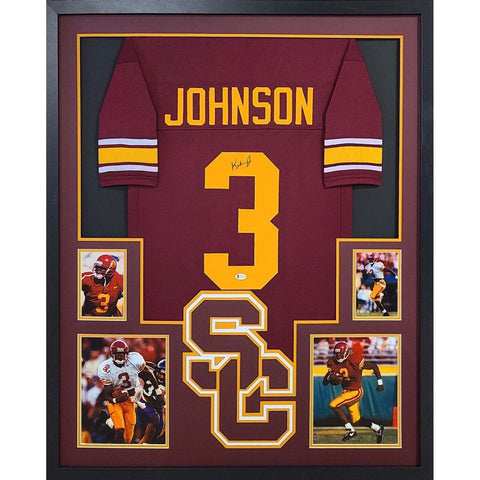Keyshawn Johnson Autographed Signed Framed USC Jersey BECKETT