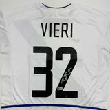 Autographed/Signed Christian Vieri Inter Milan White Soccer Jersey Beckett COA