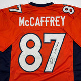 Autographed/Signed Ed McCaffrey 2x SB Champs Denver Orange Jersey Beckett COA