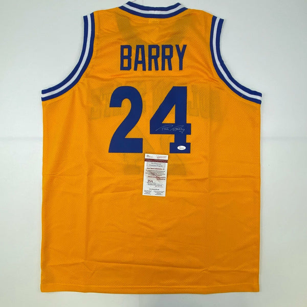 Autographed/Signed Rick Barry Golden State Yellow Basketball Jersey JSA COA Auto