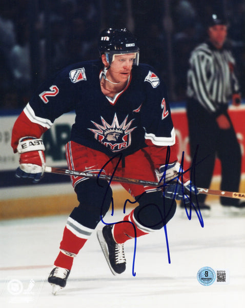 Brian Leetch Autographed New York Rangers 8x10 Photo Beckett