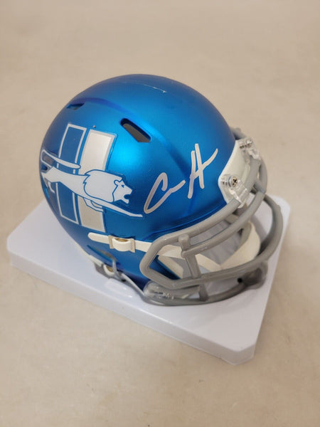 AIDAN HUTCHINSON SIGNED DETROIT LIONS 2023 ALT SPEED MINI HELMET BECKETT QR