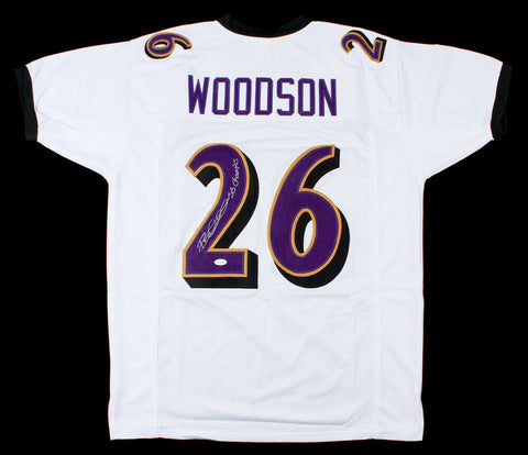 Rod Woodson Signed Baltimore Ravens White Jersey (JSA COA) H O F Defensive Back