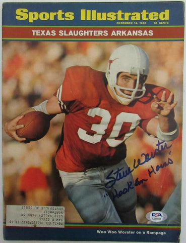 Steve Worster Texas Signed/Inscr 1970 Sports Illustrated PSA/DNA 164390