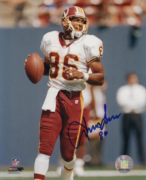Irving Fryar Signed Washington White Jersey With Football 8x10 Photo - (SS COA)