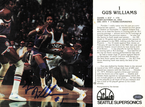 Gus Williams Autographed Signed 8x11 Photo MCS Holo #64218