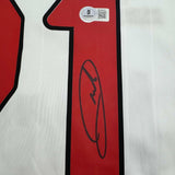 Framed Autographed/Signed Andrea Pirlo 35x39 AC Milan White Jersey BAS COA