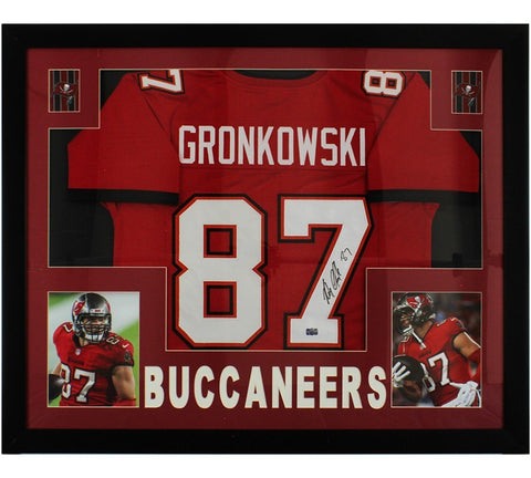 Rob Gronkowski Signed Tampa Bay Buccaneers Framed Red NFL Jersey