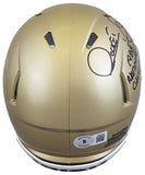 Notre Dame Raghib "Rocket" Ismail "88 Champs" Signed Speed Mini Helmet BAS Wit